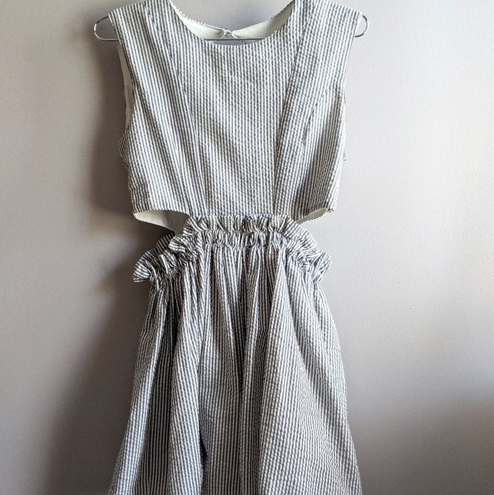 Pixie Market Seersucker Cutout Dress XS/SM